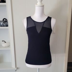 Zara Black Tank Top Sheer Mesh